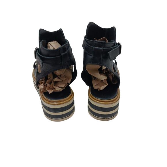 CW Chewing Gladiator Leather Sandal Womens Size 9 WIDE Black Goth PUNK Lagenlook - Picture 6 of 16